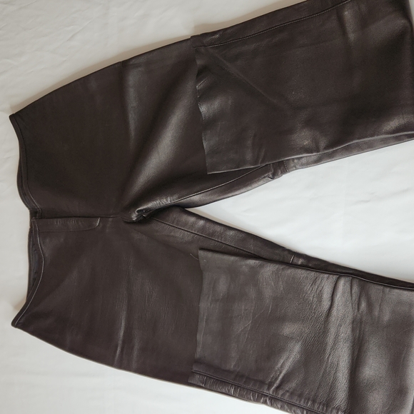 VINTAGE 90's Christian Lauren Paris Buttery Soft Leather Pants, Black, 10 - Picture 2 of 13
